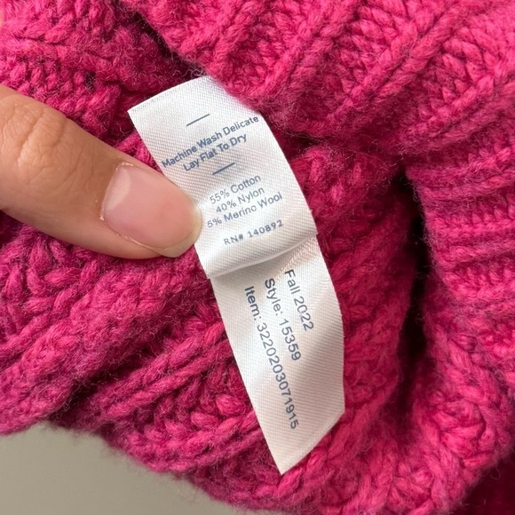 Marine Layer Chunky Oversized Crewneck Sweater Size XS Pink Rose Violet - Picture 8 of 13